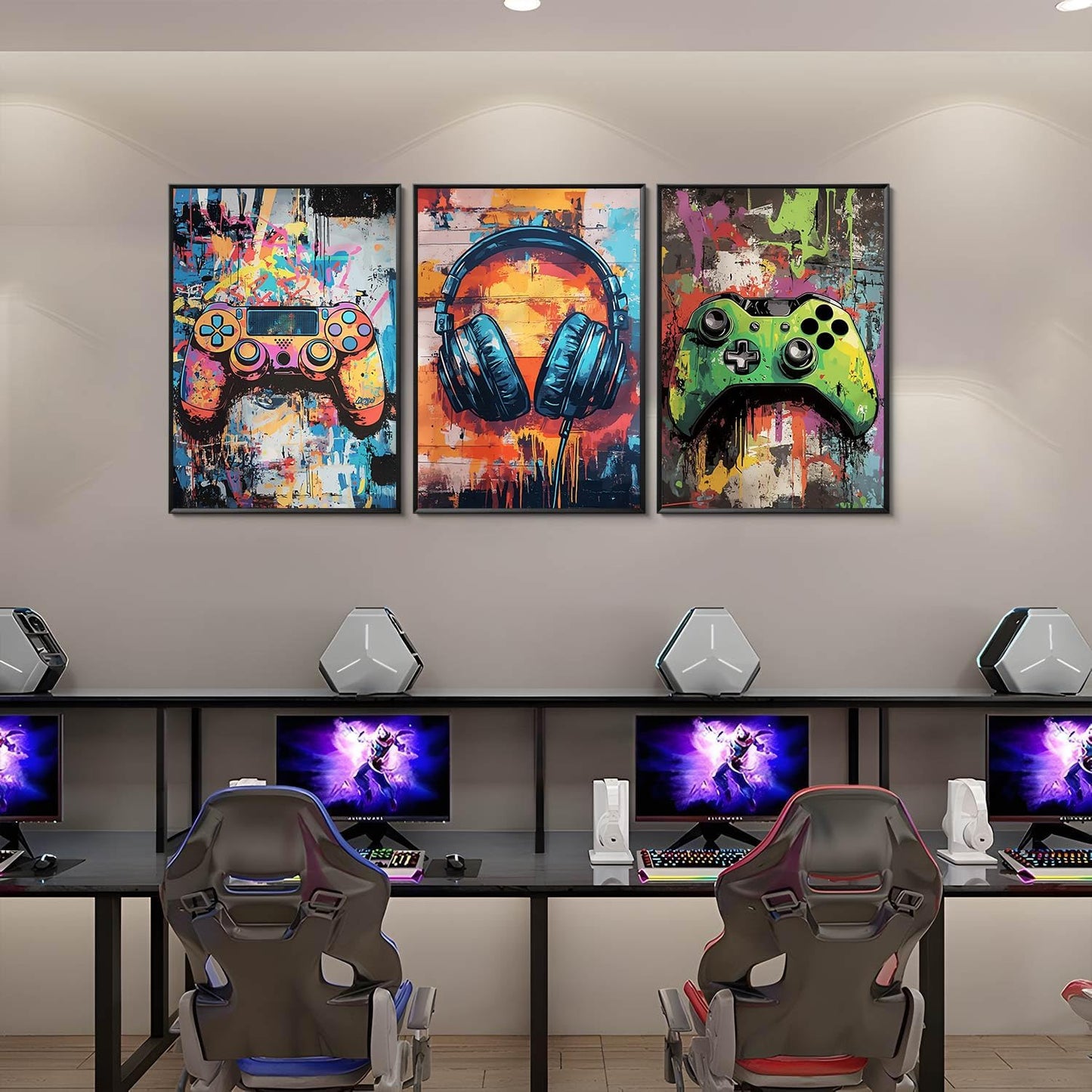 Skiennix Gaming Graffiti Canvas Wall Art - Cool Video Game Prints for Gamer Room | Unframed 16x24 Inches