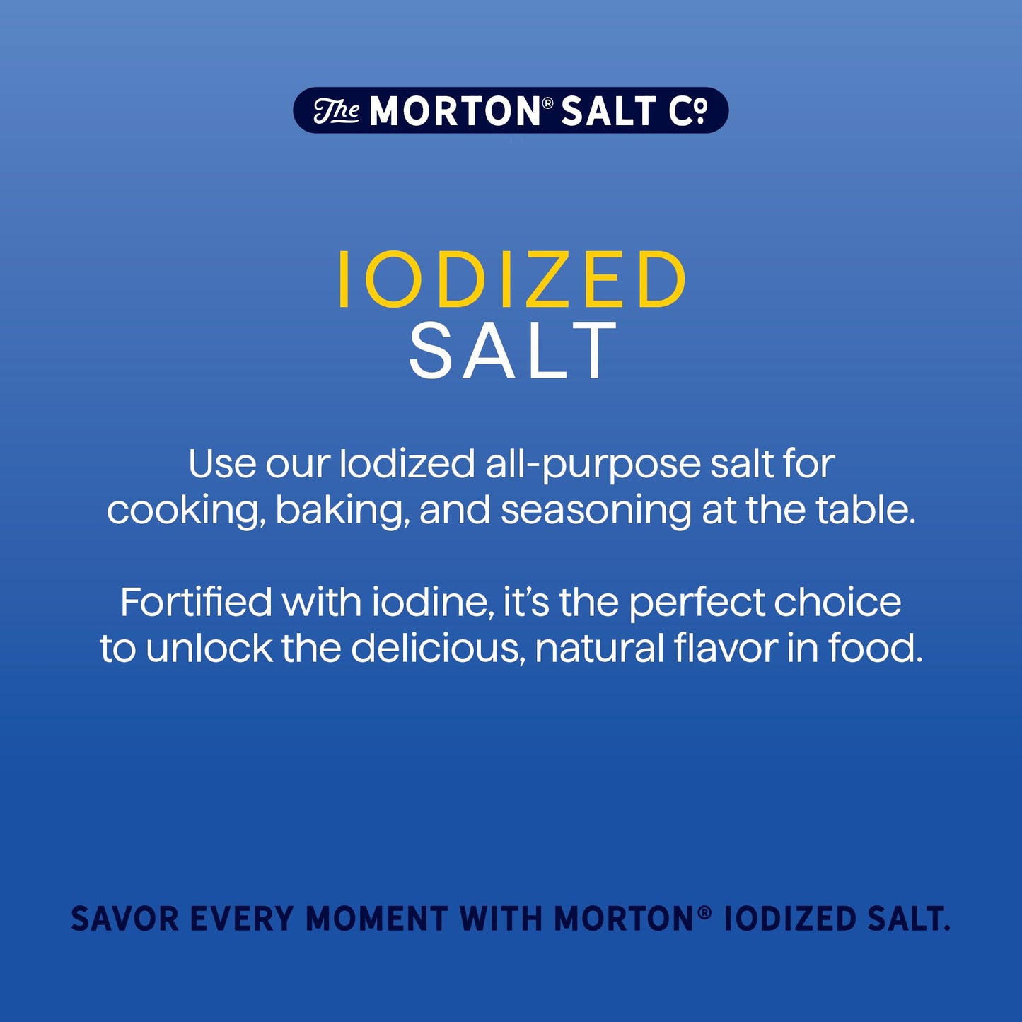 Morton Iodized Salt, All-Purpose, (26 oz), 2-Pack - All-Purpose, Perfect for Cooking & Table Use