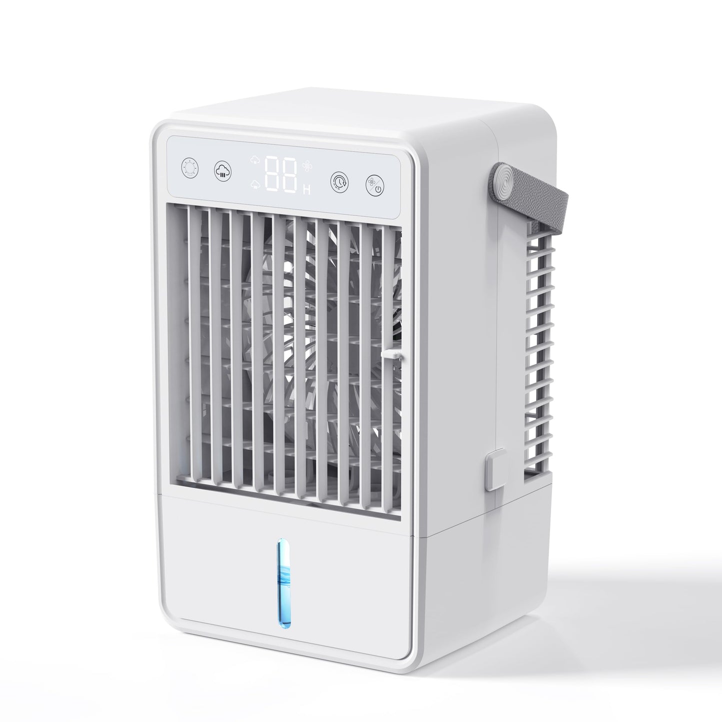 Portable Air Conditioners, Personal Mini Air Cooler Cooling Fan with 3 Speeds, 1L Evaporative Air Conditioner, 7 LED Light, 2 Cool Mist Air Conditioners Humidifier Fan Room Bedroom (Blue-WHITE)