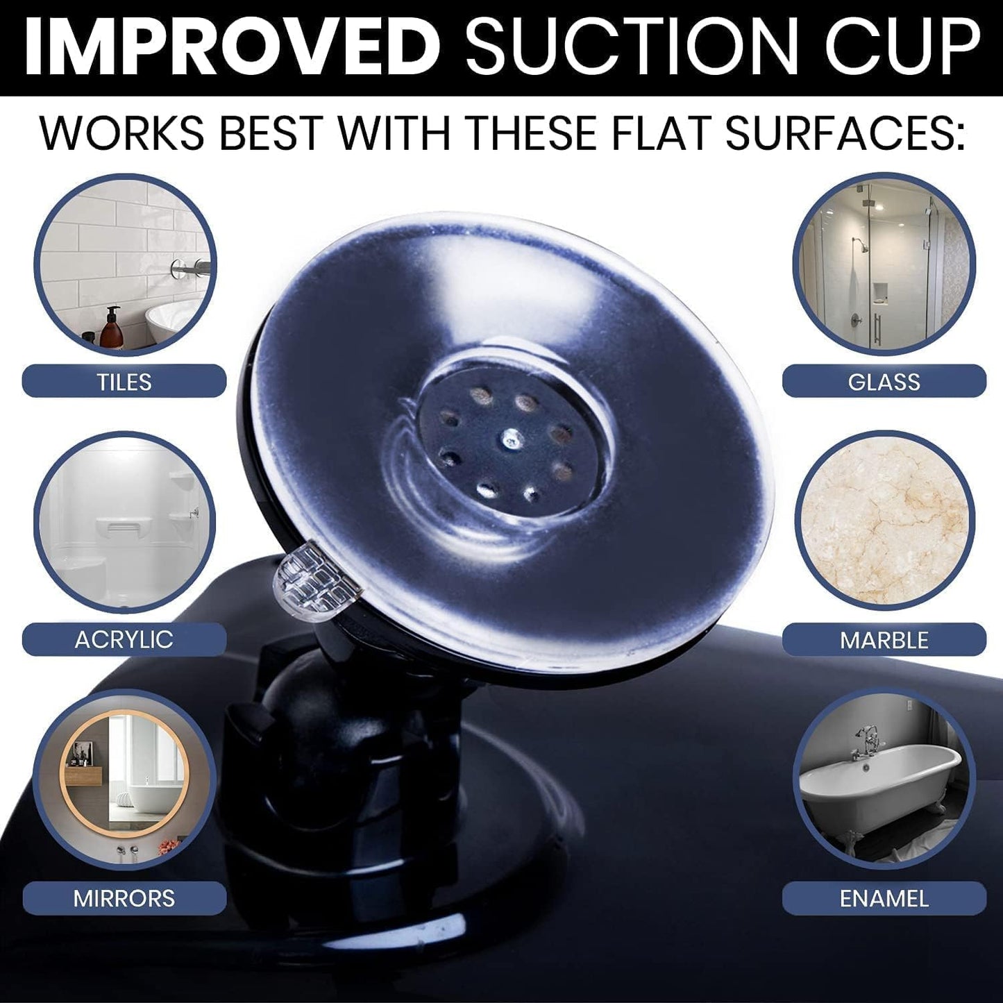 MIRRORVANA Fogless Shower Mirror for Shaving with Upgraded Suction, Dual Anti Fog Design, Shatterproof Surface & 360° Swivel, 8" x 7"