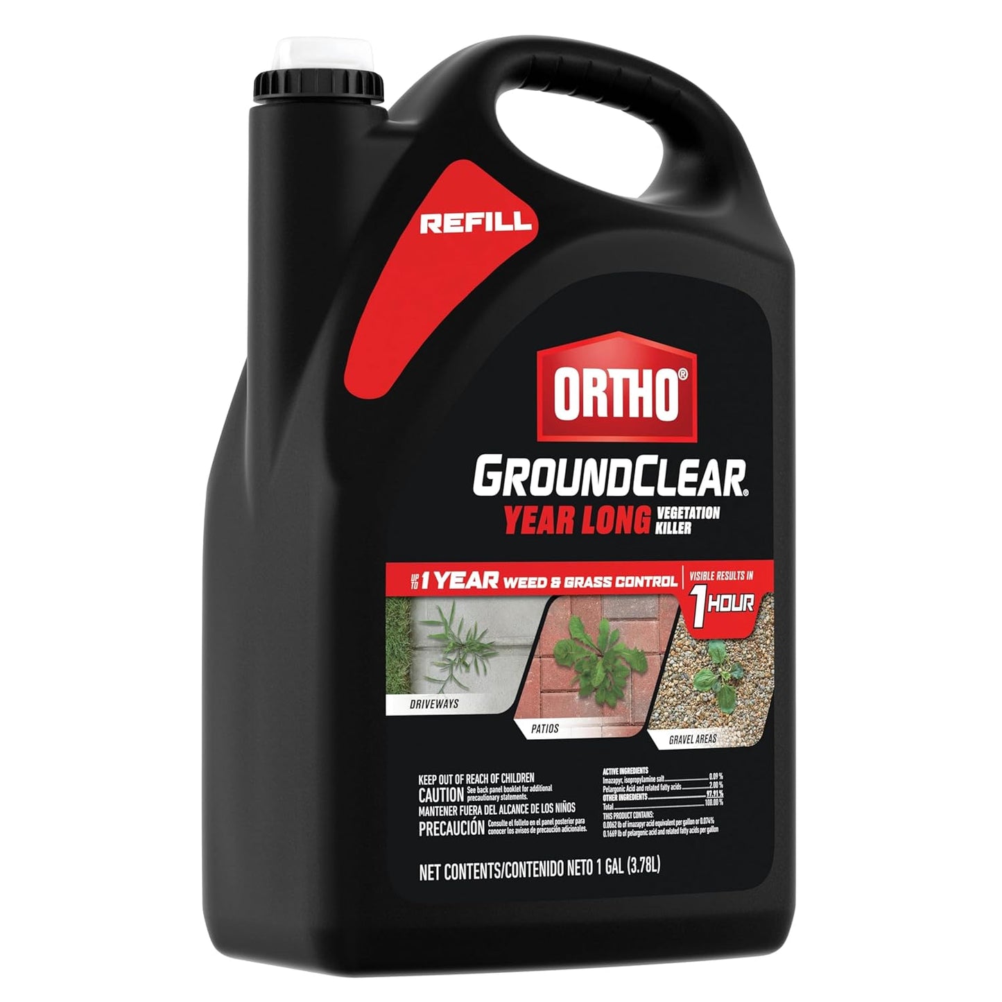 Ortho GroundClear Year-Long Vegetation Killer Refill - Kills Weeds & Grasses for 1 Year | 1 Gallon
