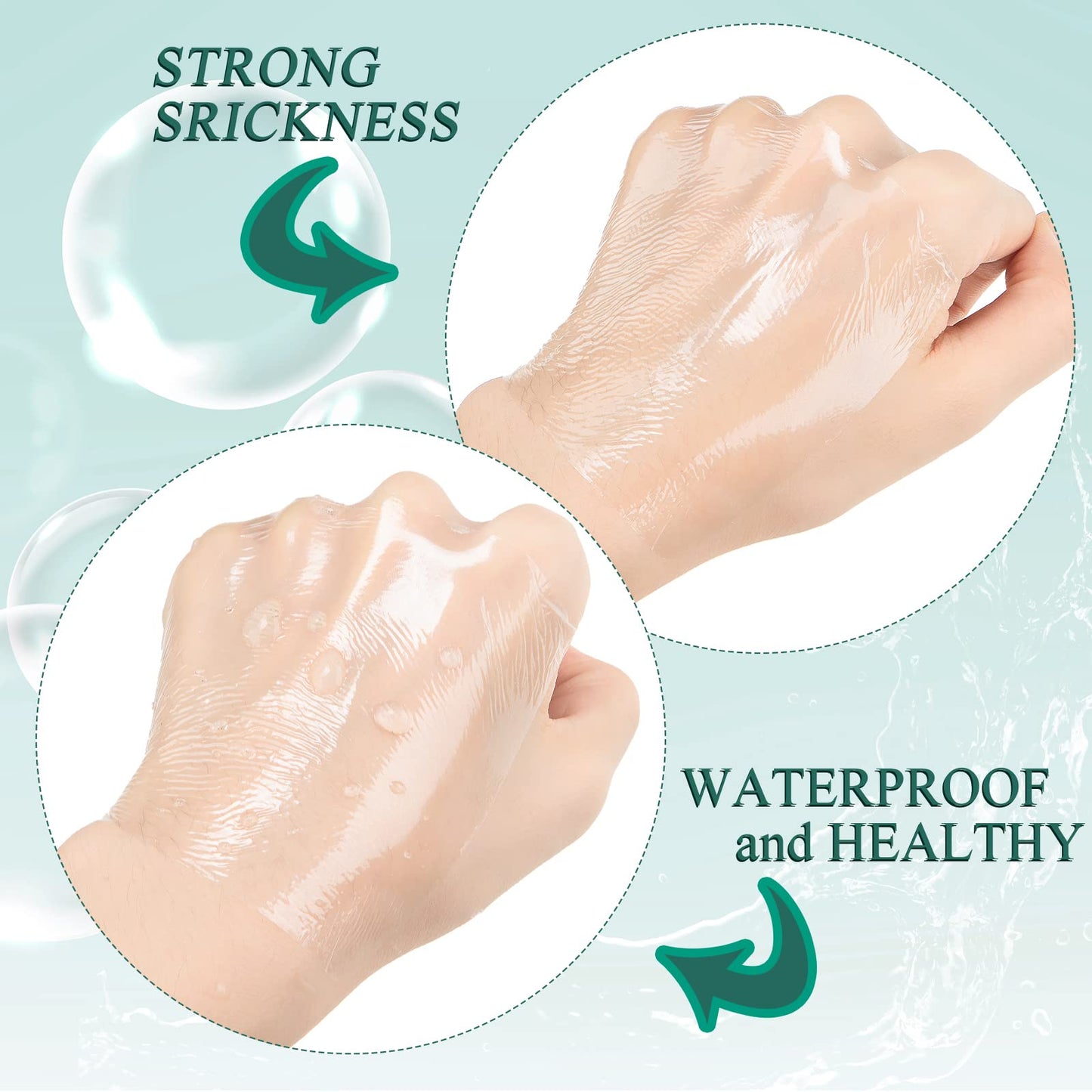 Woanger 240 Pieces Transparent Stretch Adhesive Bandage Waterproof Bandage Transparent Film Dressing Clear Waterproof Tattoo Shower Patch Film Swimming Cover, 6 Sizes