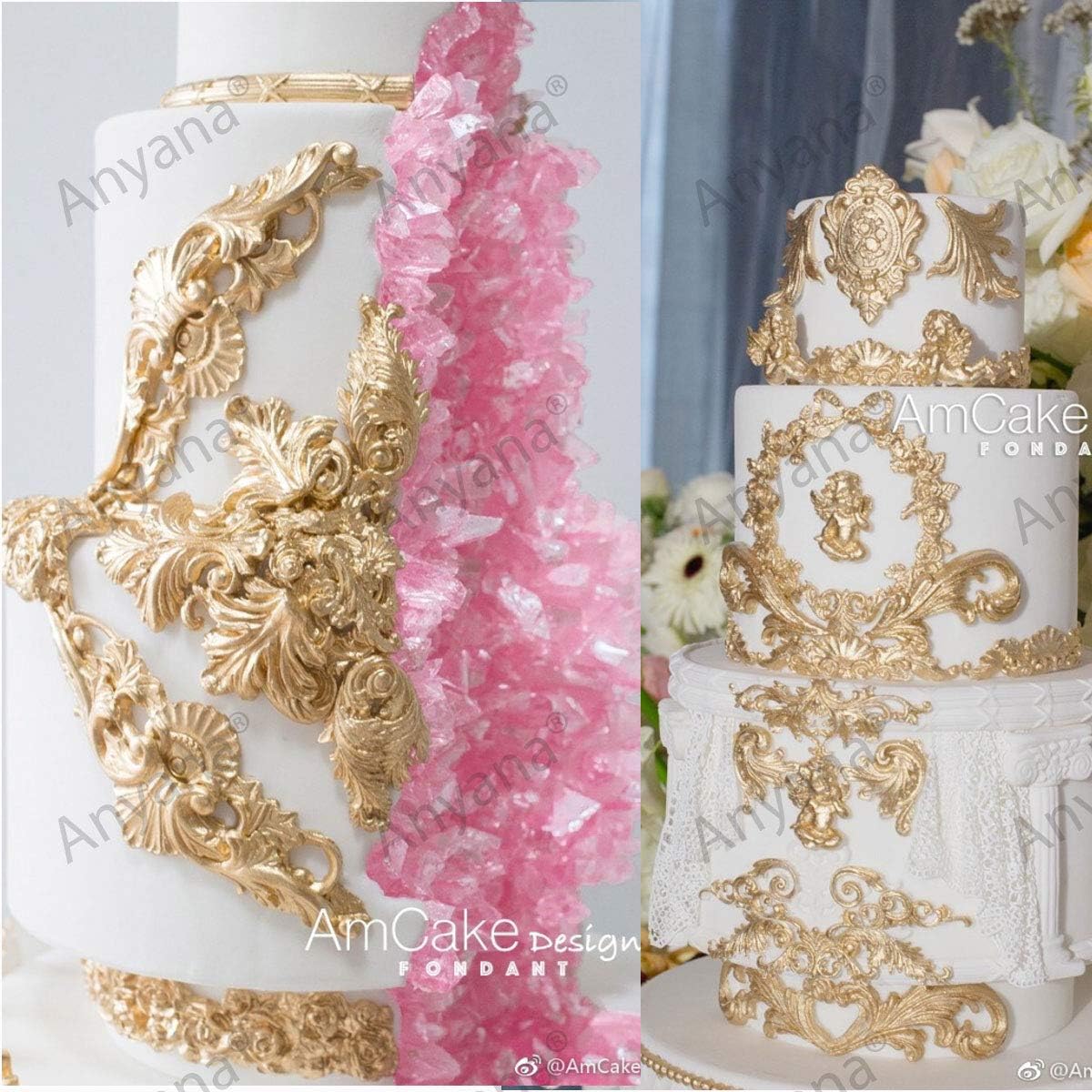 Lotus Scrollwork Silicone Mold for Cake Decorating & Polymer Clay Crafts