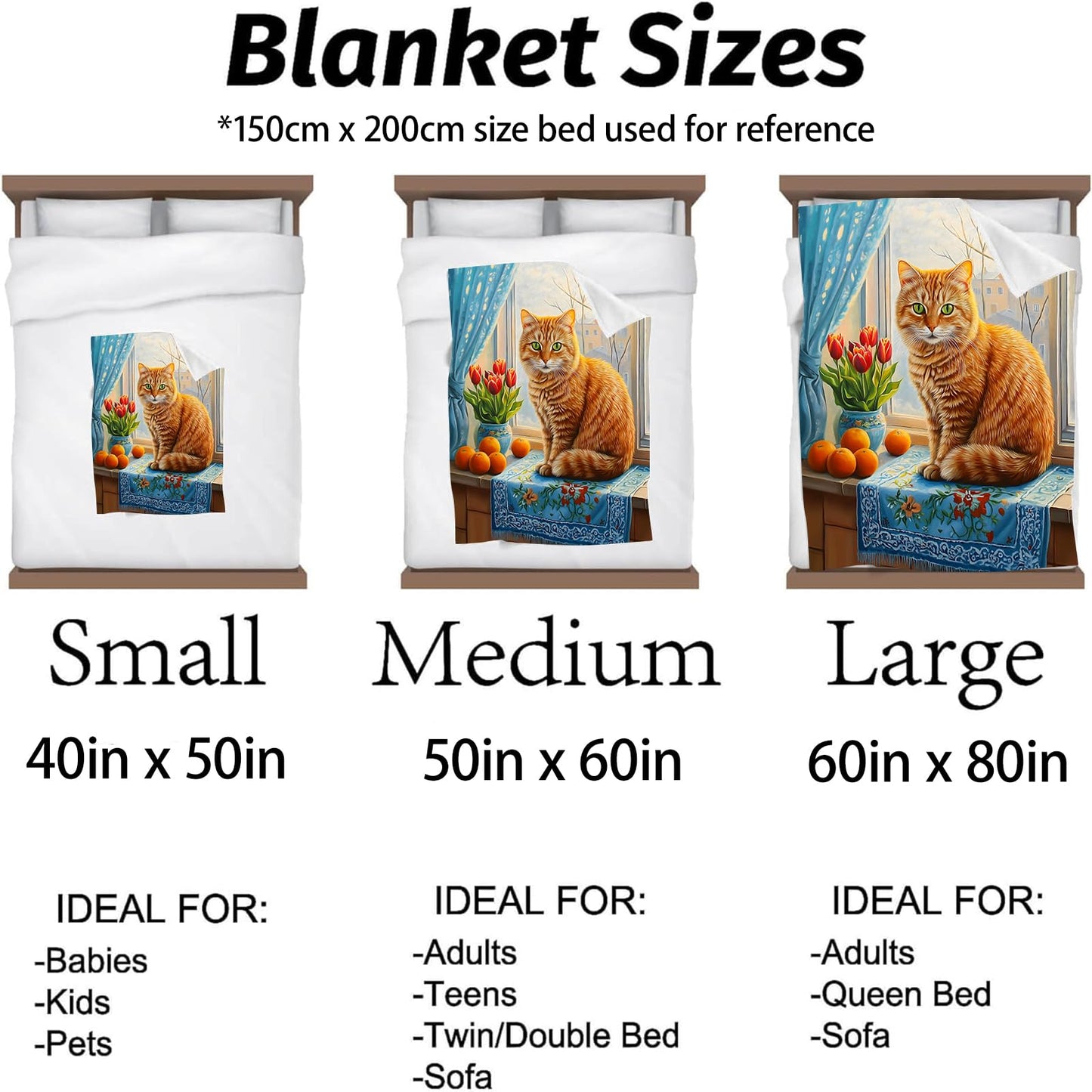 Kibue Cute Cat Blanket, Soft & Warm Flannel Throw Blanket - Lightweight Cozy Kitten Blankets for Travel, Sofa, Bedroom, Office for Adults Kids - Ideal for All Season 60"×50"