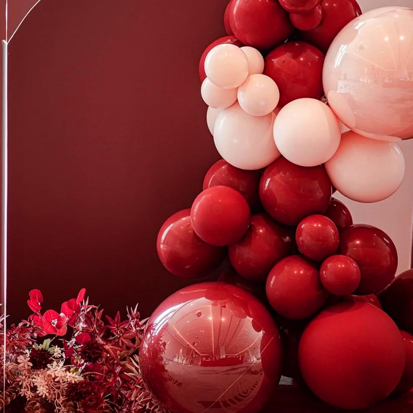 Voircoloria Ruby Balloon Garland Arch Kit - 90 Pack in 18/12/10/5 Inch Sizes for Weddings, Birthdays & Anniversaries
