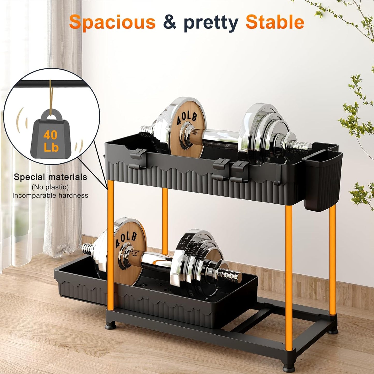 Sevenblue Under Sink Organizer - 2 Tier Multi-Use Pull Out Cabinet Storage with Hooks & Cups | Black, 2 Pack