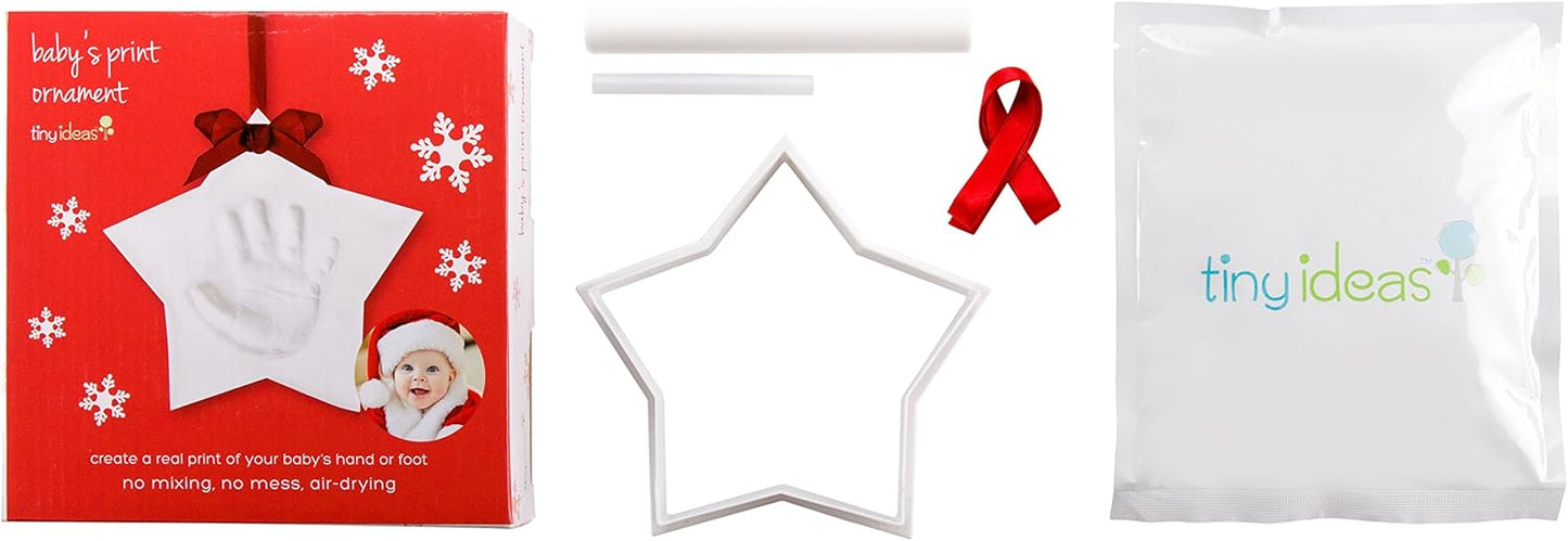 Christmas Baby Handprint Ornament Kit - DIY Keepsake Bauble with Paint for Newborns