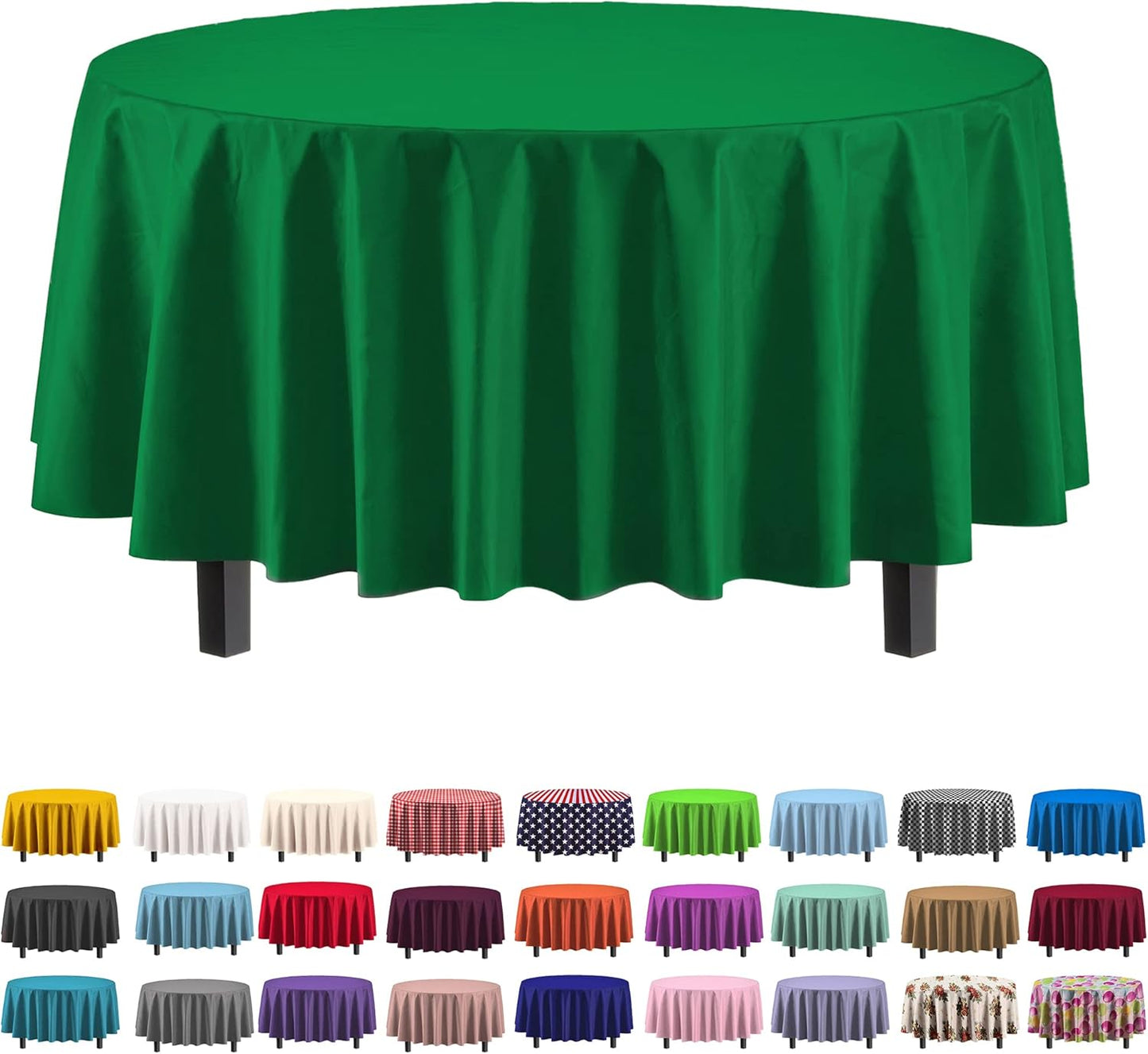 Premium Dark Green Plastic Tablecloths - 12-Pack, 54" x 108" Rectangle Covers