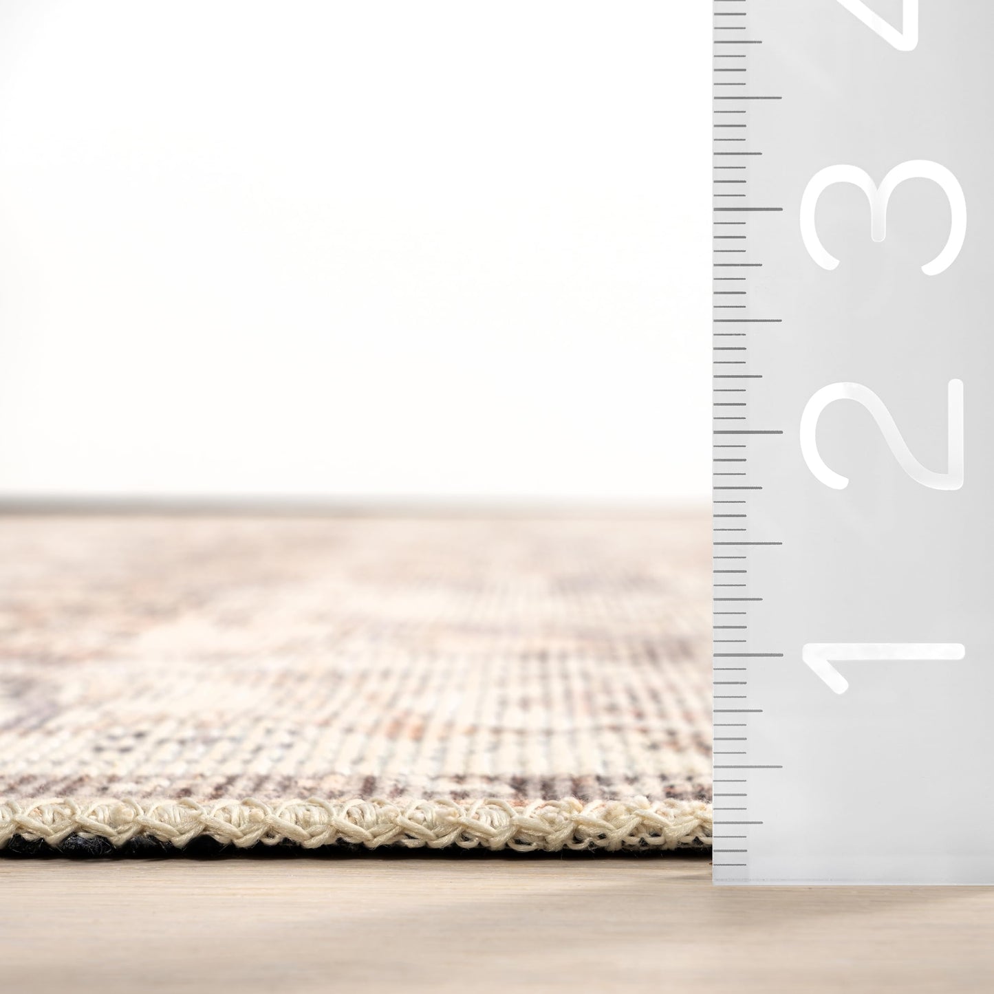 nuLOOM 3' x 5' Green Haven Collection SuperiorWash Indoor Area Rug, Recycled Cotton, Machine Washable, Stitched Edging, Flat Woven, Mylah Beige