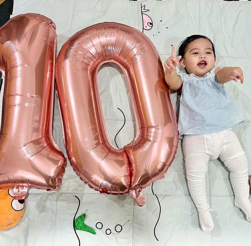 Rose Gold Number 10 Balloon 40 inch, 10 Number Balloons, 10th Birthday Decorations for Girls Boys, 10 Year Old Rose Gold Party Supplies