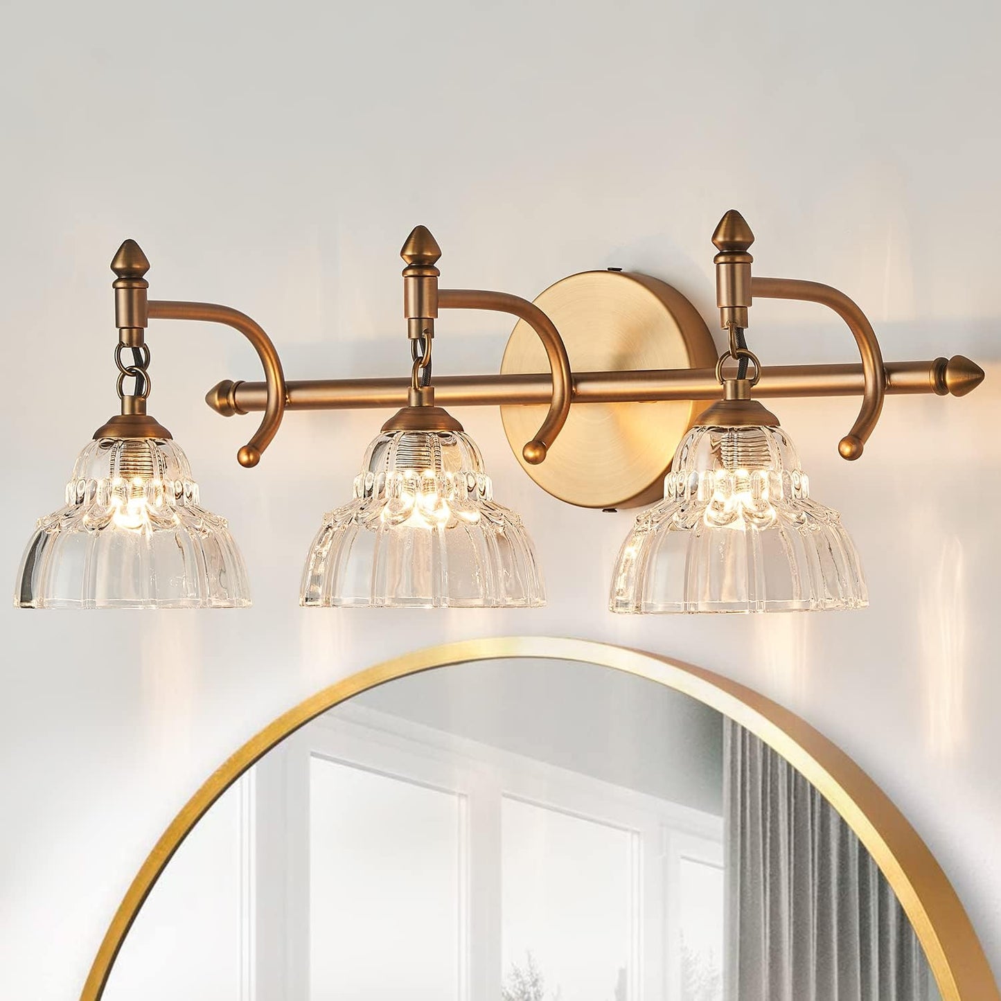 Modern Bathroom Vanity Lights - Matte Black Wall Sconces with Over-Mirror Light Fixture for Bathroom, Powder Room