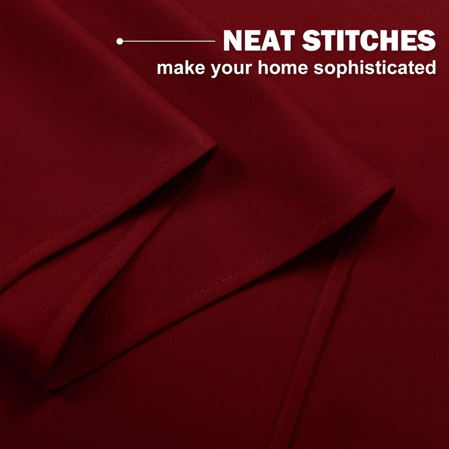 Thermal Insulated Blackout Kitchen Curtains for Small Windows - Burgundy Tiers (29x36 inches)