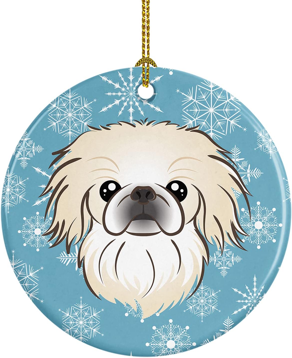 Jack Russell Terrier Snowflake Ceramic Ornament - 3" Christmas Tree Decoration
