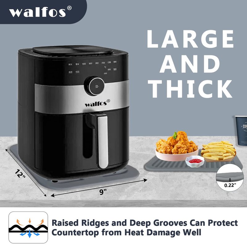 Walfos Silicone Trivets for Hot Pots and Pans - Heat Resistant Hot Pads for Kitchen Counter- Multi-Purpose & Versatile Trivet Mat - Long-Lasting & Flexible Silicone Hot Pad