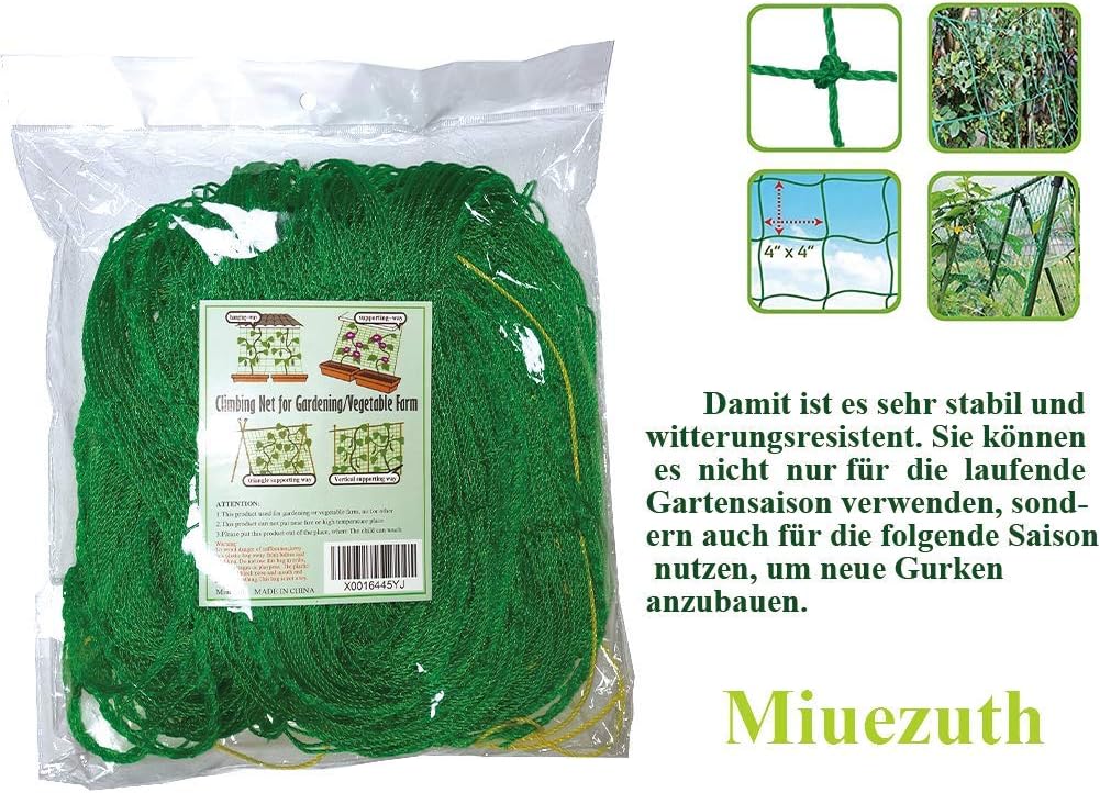 Trellis Netting - Heavy Duty Garden Trellis for Climbing Plants, Cucumber & Tomato - 8.2' x 6.6' Ft