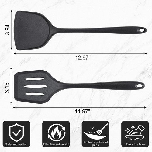 Gymdin Nonstick Frying Pans Set of 3 - Carbon Steel Frying Pans with PFOA-Free Coating, Durable, Even-Heating, Stay-Cool Handle, Include 2 Spatulas & 7.9, 10.2, 11.8 Inch Skillets for All Stovetops