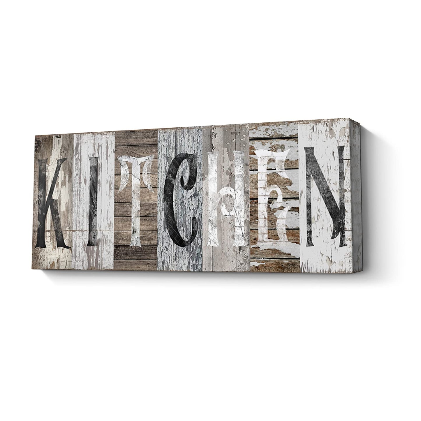 Kitchen Wall Decor Canvas Wall Art Rustic Farmhouse Kitchen Sign Picture Vintage Kitchen Painting Framed Modern Artwork for Kitchen Dining Room Restaurant Decor 24x10 inch