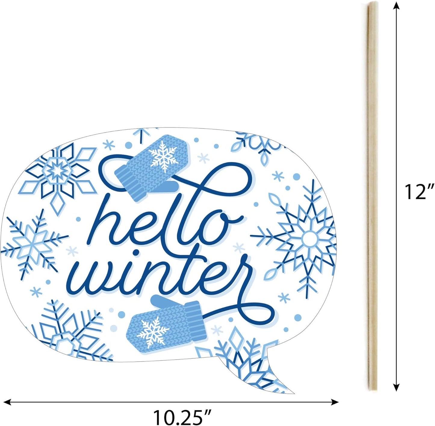 Winter Wonderland Photo Props Kit - 20 Snowflake Decorations for Holiday Parties & Weddings