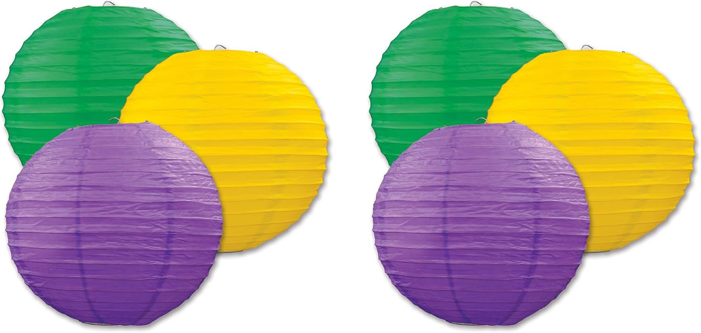 Lavender Paper Lanterns - 3 Pack Decorative Hanging Ceiling Decor for Birthdays, Showers & Events