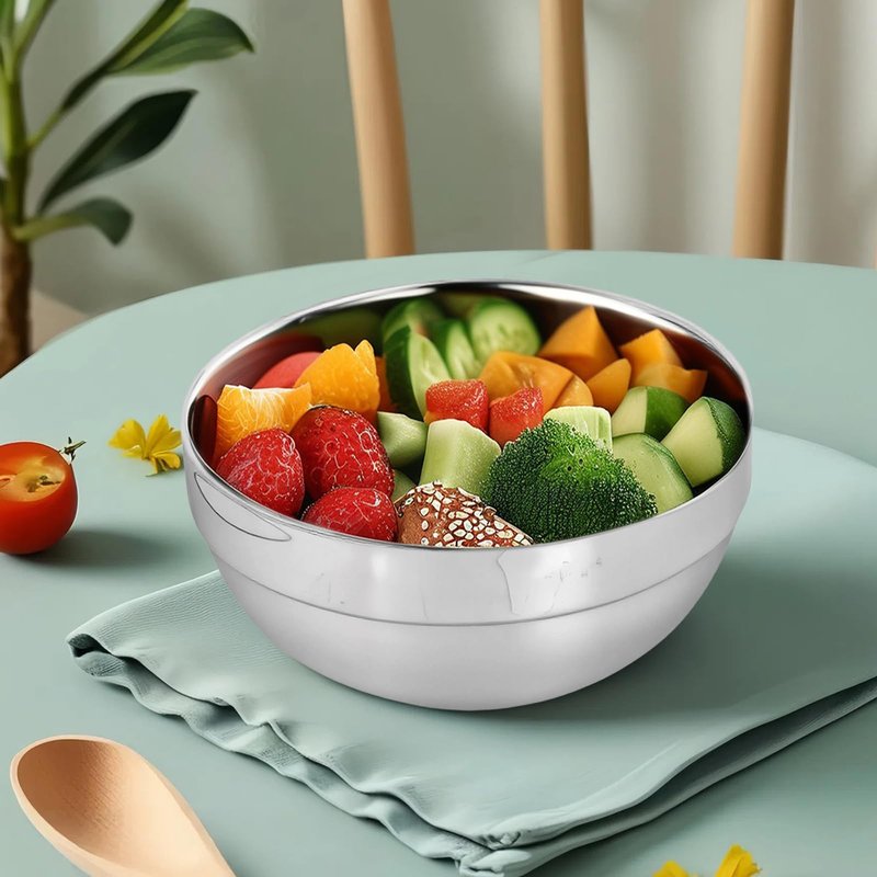JUYUANFENGGOU 10pcs 304stainless Steel Kids Bowls, 5inches 15 Ounce Stainless Steel Kids Bowls,Double-Walled Metal Serving Dishes Uses For Sauces, Rice, Noodle, Ice Cream