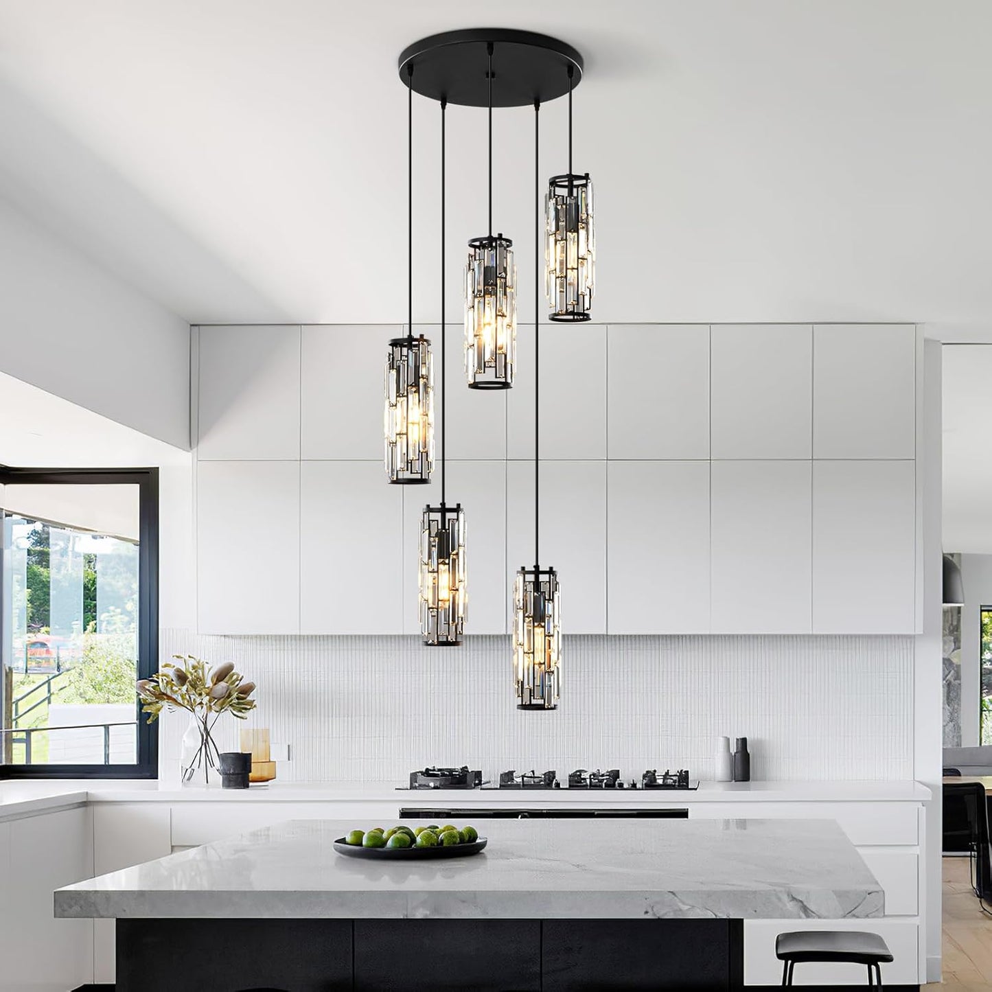 Pendant Lights Modern Pendant Lights Kitchen Island Gold Pendant Light Fixture Mini Crystal Chandelier Lighting for Kitchen Island Dinning Room Bedroom Sink (Gold 3-Light)