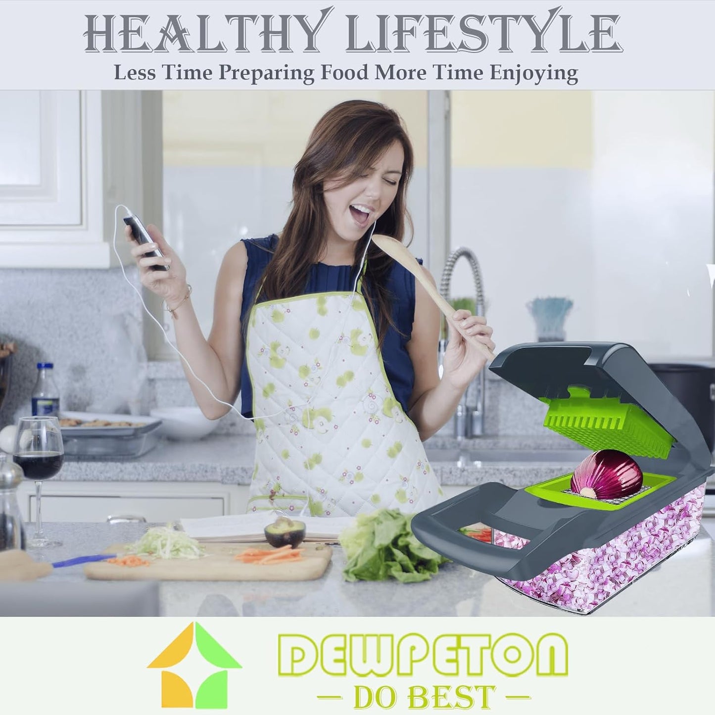 Skiennix Vegetable Chopper Dicer - Stainless Steel Mandoline Slicer & Grater for Veggies, Onion, Potato, Fruit