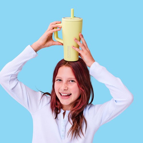 BrüMate Era Tumbler with Handle and Straw | 100% Leakproof Insulated Tumbler with Lid and Flexible SoftSip Straw | Made of Stainless Steel | Cup Holder Friendly | Parent
