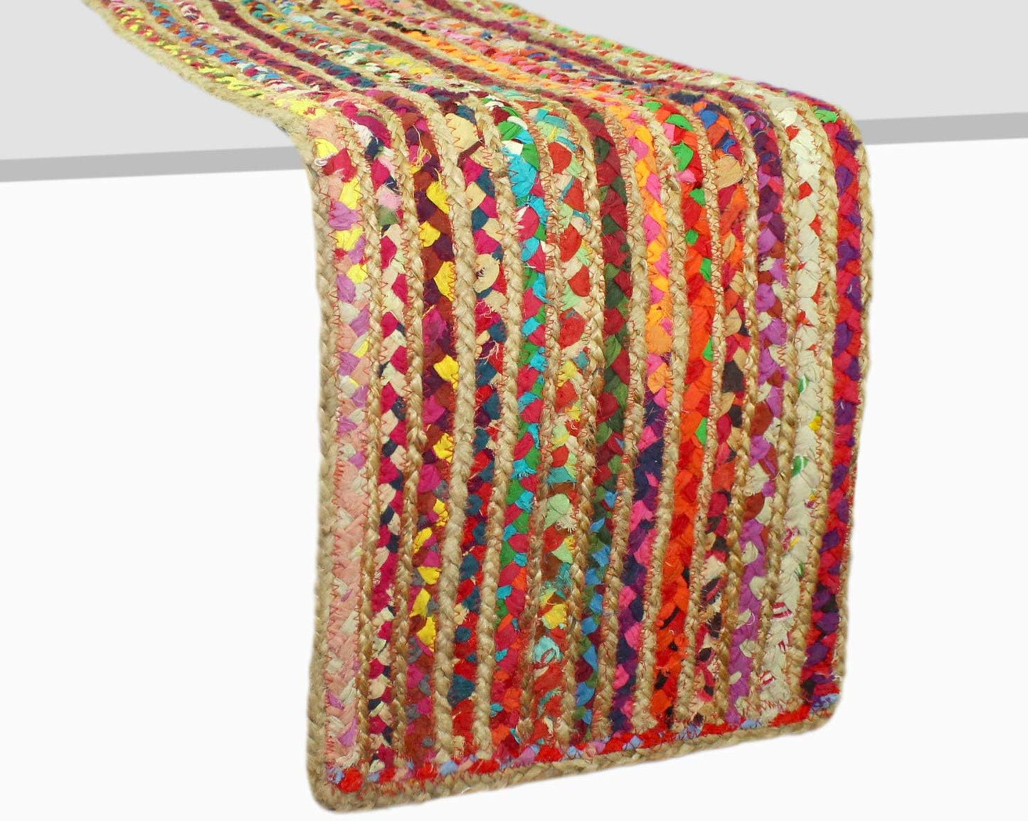 Jute Braided Table Runner - Rustic Farmhouse Style for Thanksgiving & Christmas - 13 x 36 inches
