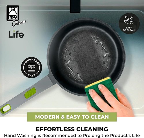 BRA COOKWARE Ceramic Nonstick Saucepan - 6.3 Inch, 1.2 Quart, PFOA Free, Soft-Touch Handle | Versatile for All Cooktops