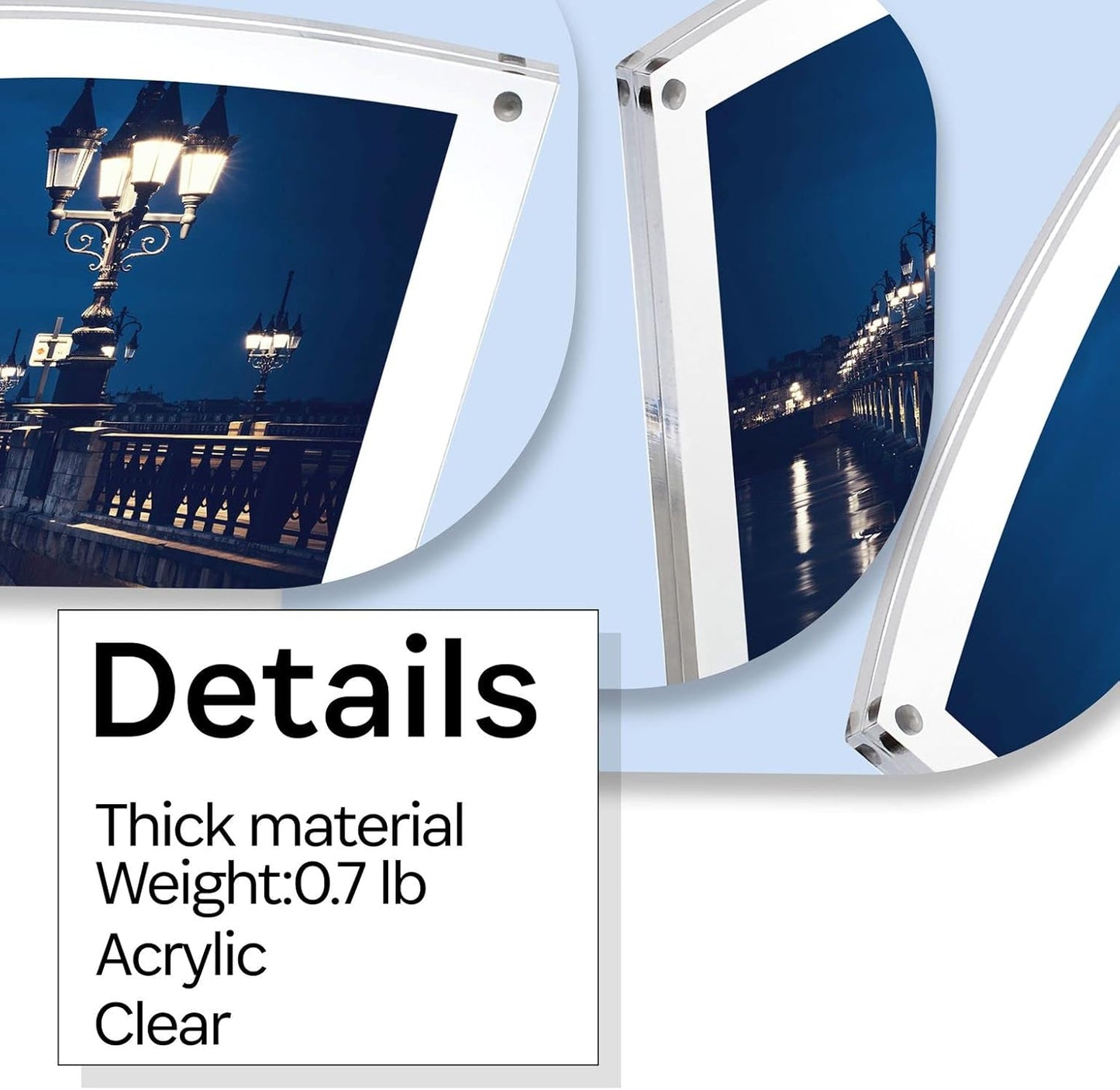 Curved Magnet Frame 5x7 Inch by Canetti - Stylish Photo Display for Home & Office