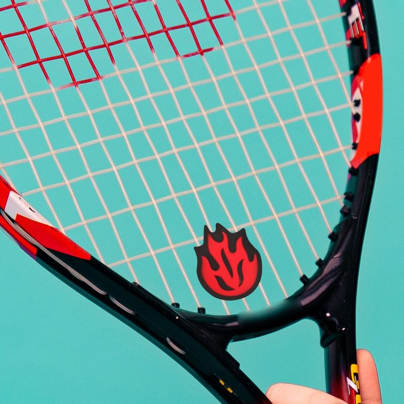 Kisangel Tennis Racket Vibration Dampener, Fire Flame Silicone Shock Absorber Red Tennis Dampners for Enhanced Comfort and Control