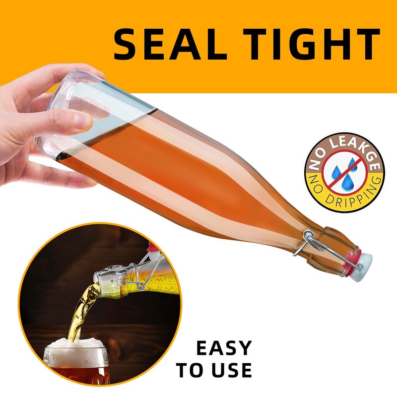 1Pc 25oz Swing Top Glass Bottles 750ml, Flip Top Glass Bottle with Airtight Lid for Fermentation, Kombucha, Mead, Vanilla Extract, Coquito, Vinegar, Beer, Kefir, Wine, Soda, Juice, for Home Brewing