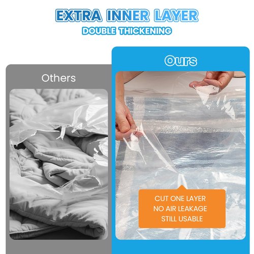 9 Pack XXL Jumbo Vacuum Storage Bags, Double-layer Design Leak-proof and Puncture-resistant, Extra Large Space Saver Vacuum Seal Bags for Comforters, Bedding, Blankets, Huge Stuffed Toy (47.2x39.4 in)