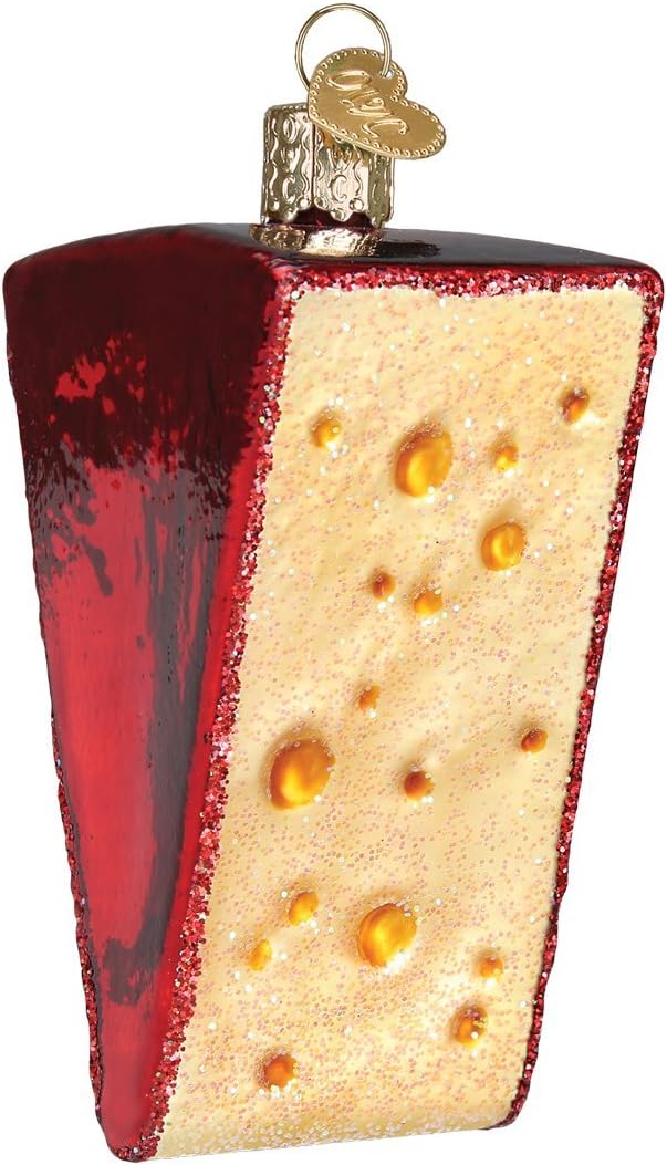 Handcrafted Glass Cheese Wedge Ornament - Unique Christmas Tree Decoration