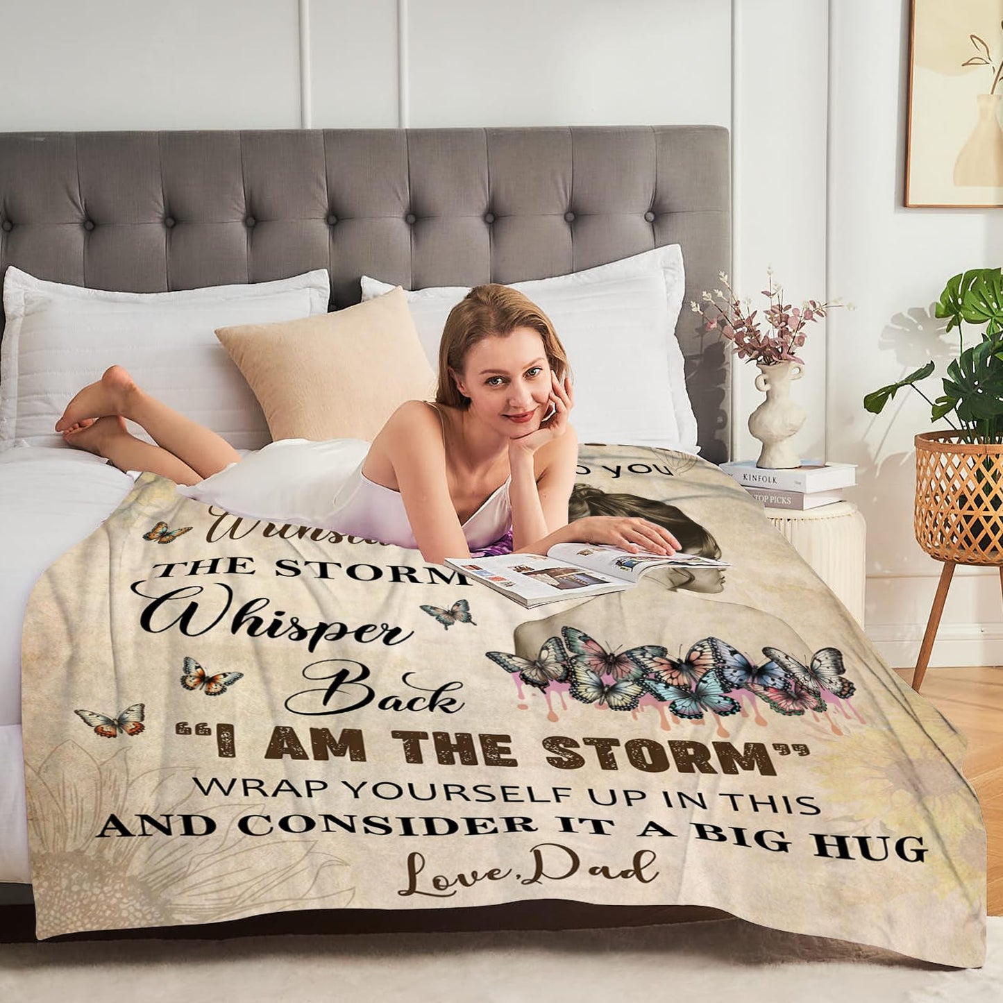 JOPJOLIW to My Badass Daughter Blanket from Dad - to My Daughter from Dad Gifts for Daughter Blanket, Badass Daughter Blanket Gift from Dad and Mom, 60" x 80"