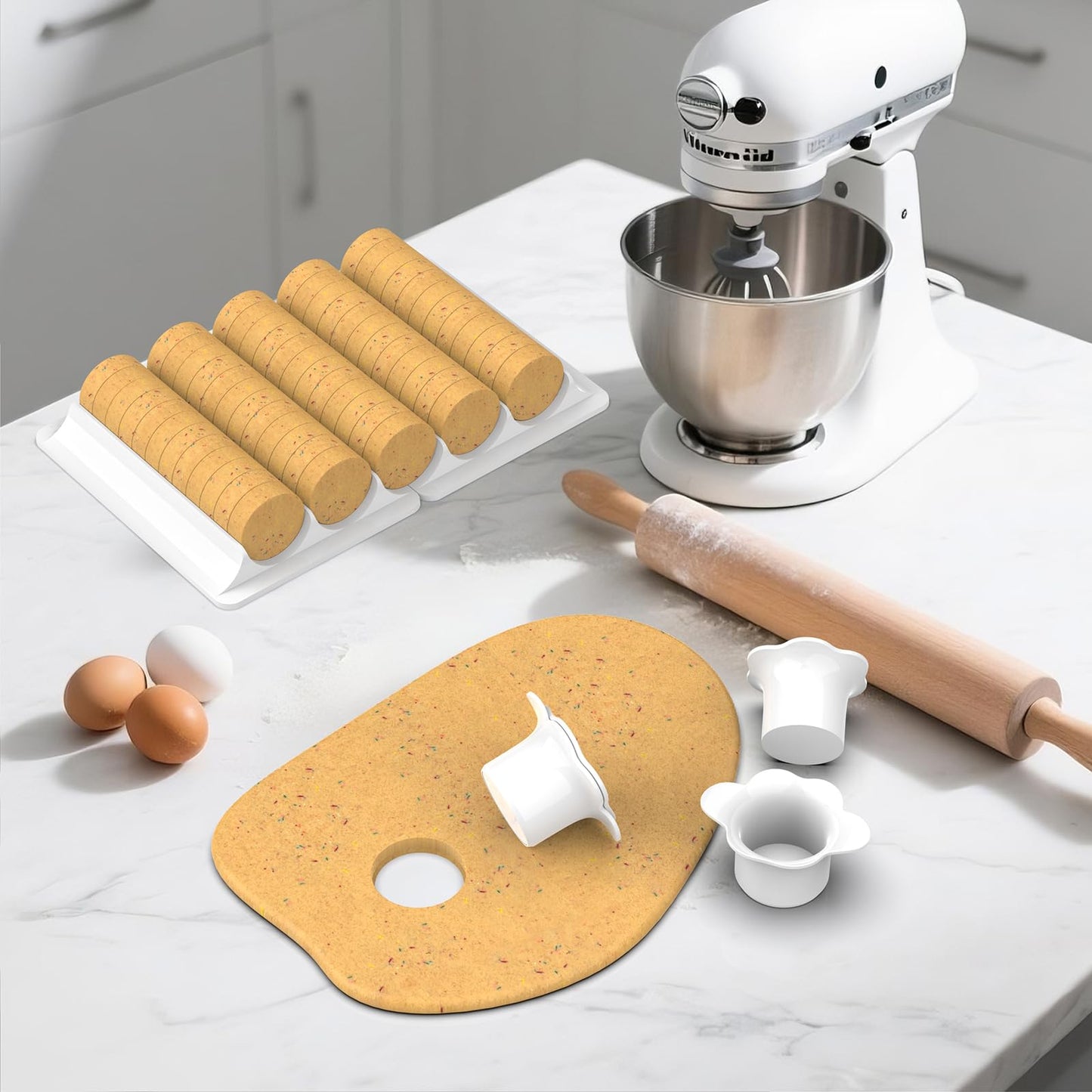 Cake Pop Cutter and Pusher with Tray - Circle Cake Pop Mold Set | Non-3D Printed | 1.75" Size | High-Capacity Dual-Cavity Cake Pop Tray | Smooth & Easy-Clean Surface (Cutter & Tray Set)