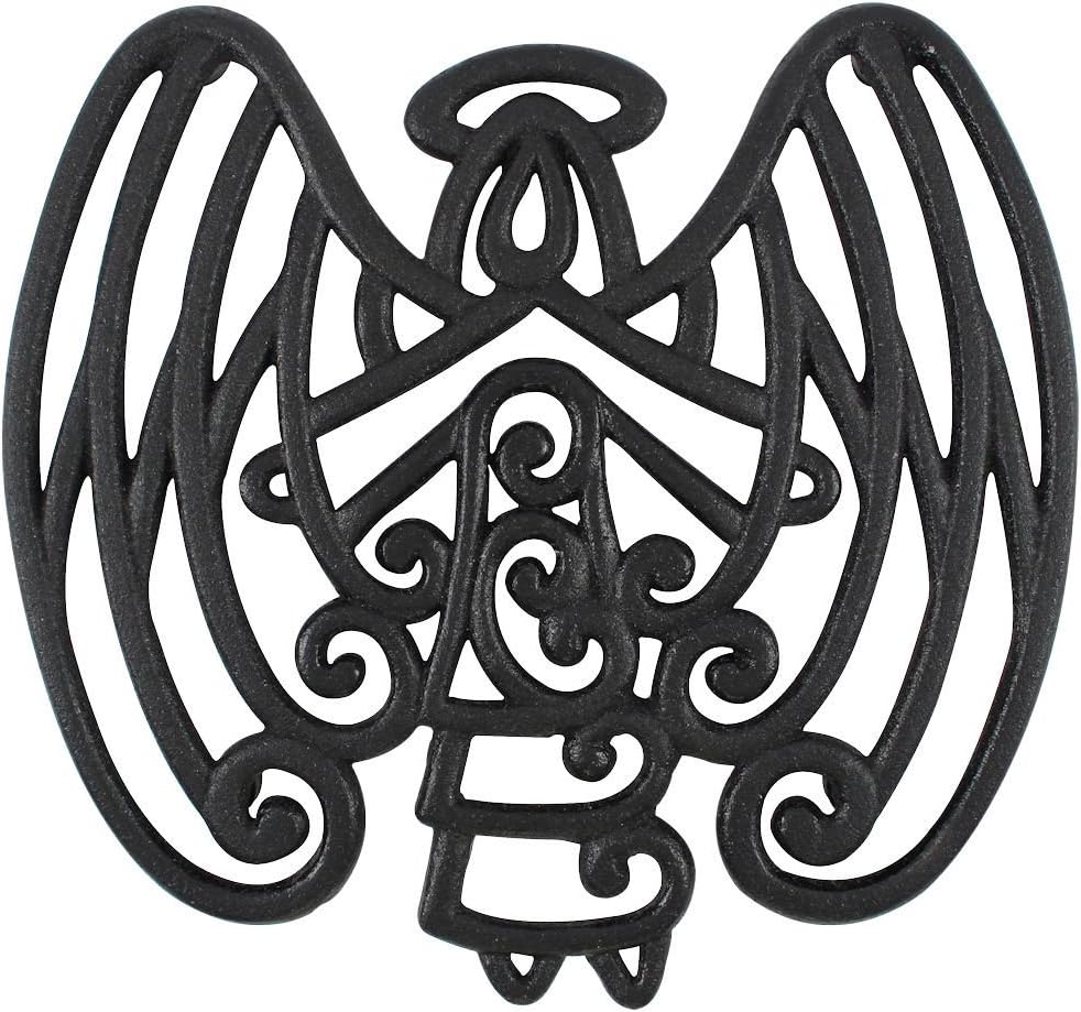 Cast Iron Angel Trivet for Kitchen & Dining Table - Black Decorative Wall Art