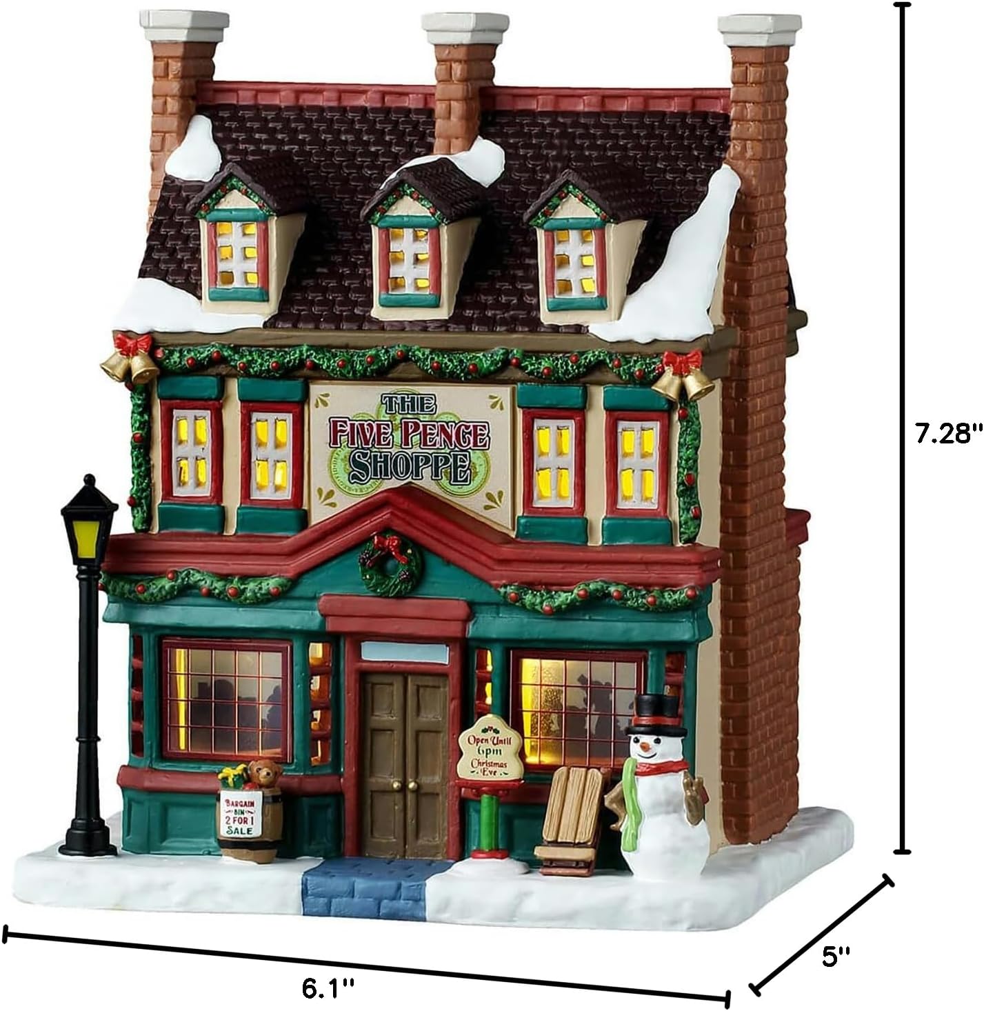 Lemax The Five Pence Shoppe - Lighted Building Décor | Charming Holiday Display #55344
