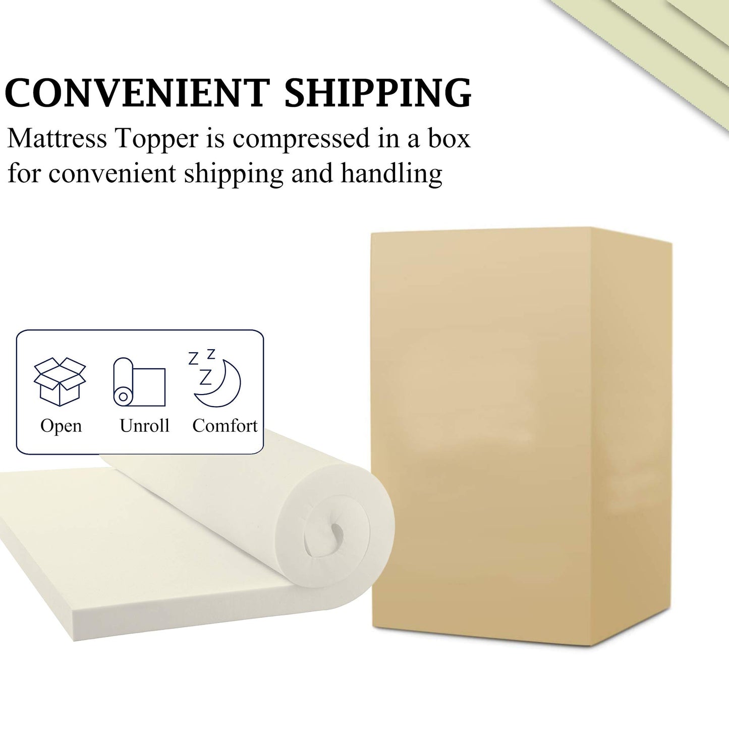 Zutan 2-inch Comfortable Foam Bed Topper with Extended Life Span | Soft and Relaxing Orthopedic Mattress Toppers with Optimum Support, Help Reduce Back Pain and Improve Sleeping Posture, Twin, Yellow