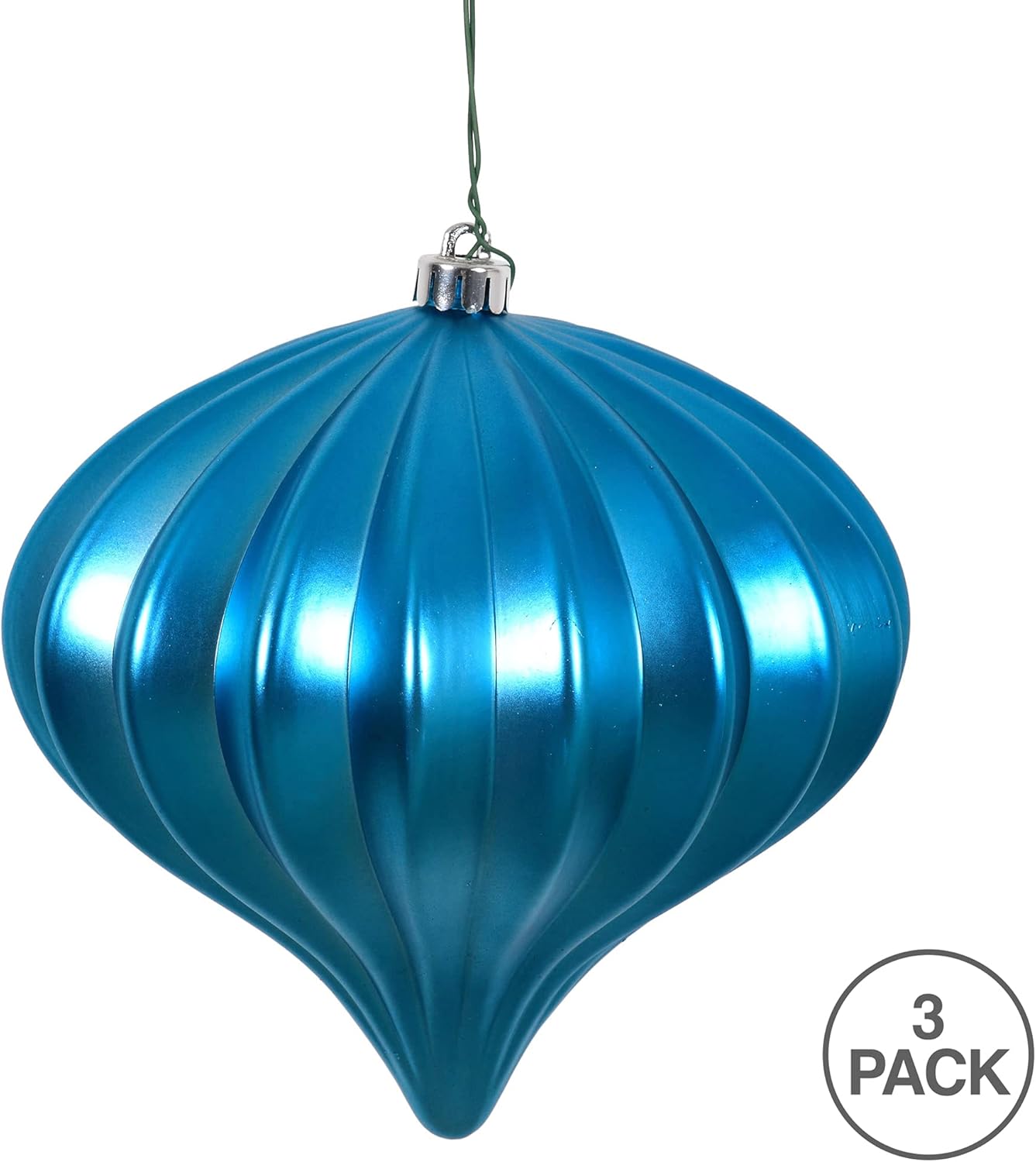 Burnished Orange Matte Onion Christmas Ornaments - UV Treated, Set of 3 by Vickerman