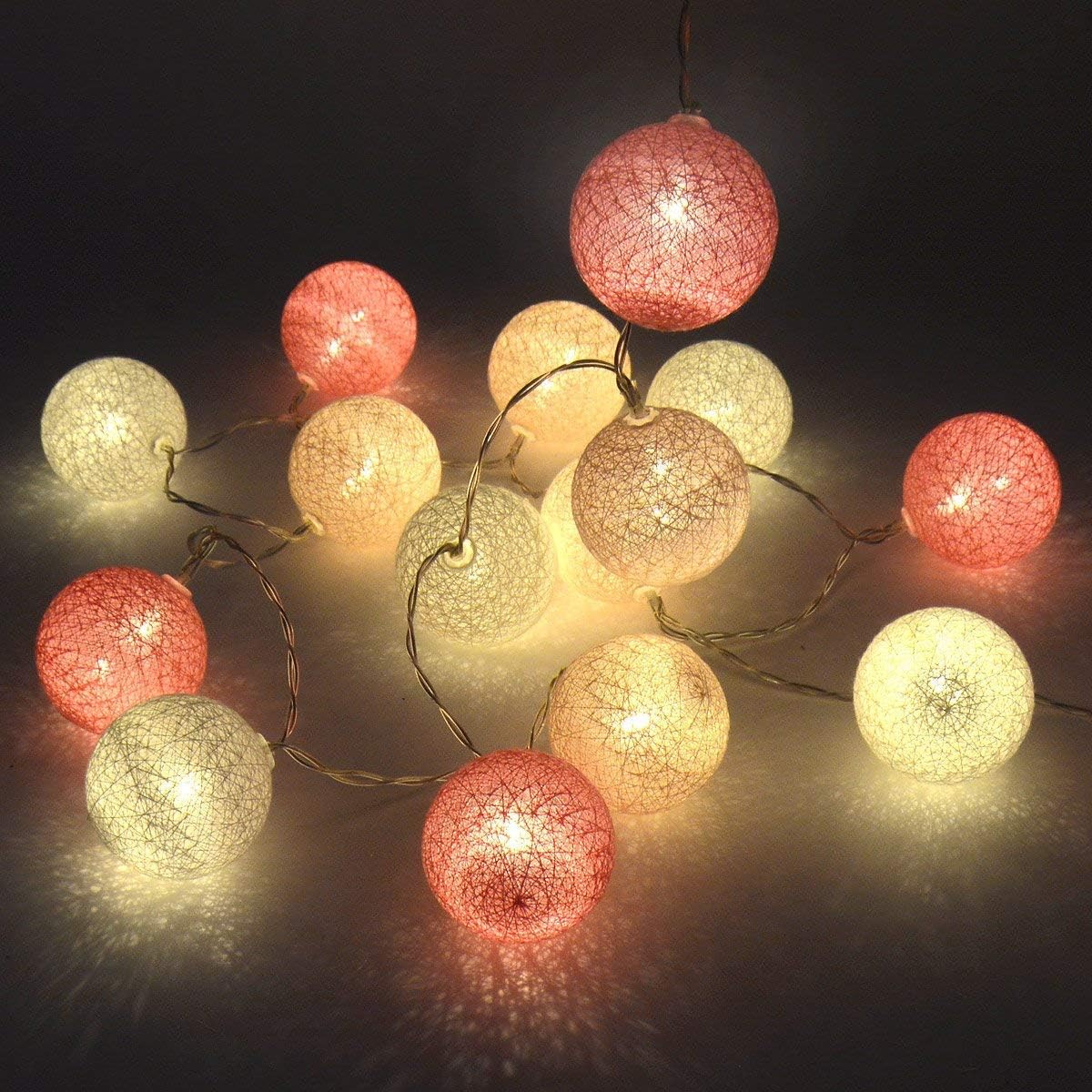 30-Count Battery Operated LED Fairy Lights - 10ft Yellow, Orange & White String Lights for Garden Decor