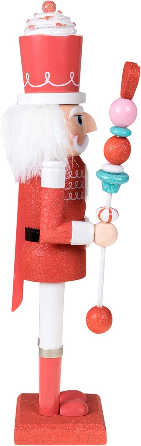 Red Prince 12-Inch Wooden Nutcracker - Festive Christmas Décor for Shelves & Tables