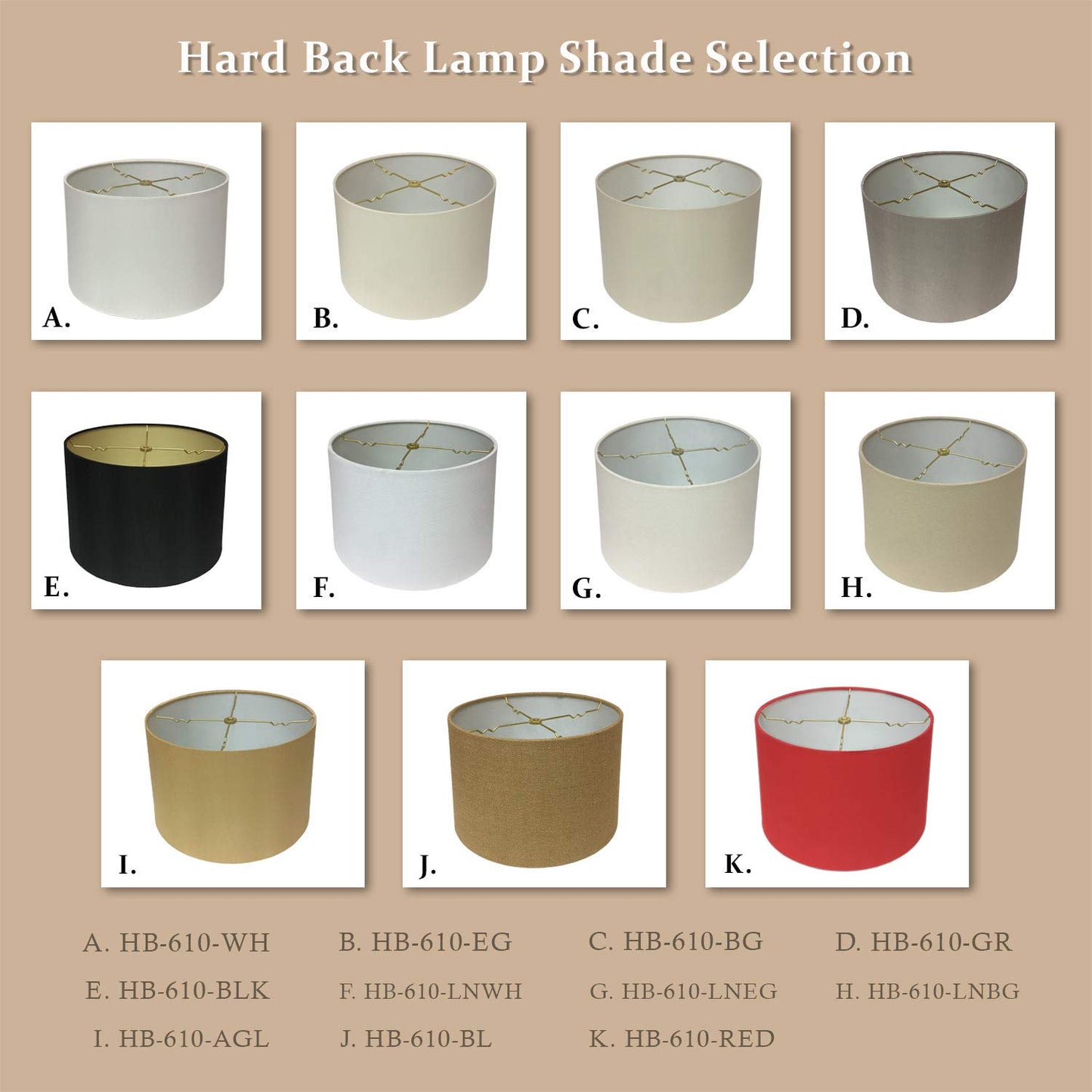 Royal Designs, Inc. Shallow Drum Hardback Lamp Shade, HB-610-10RED, Red, 9 x 10 x 7