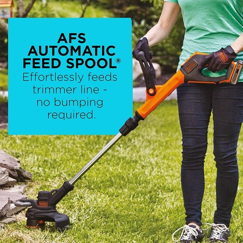BLACK+DECKER 20V MAX Cordless String Trimmer - Power Drive Transmission, 2-Speed Control, 12-Inch