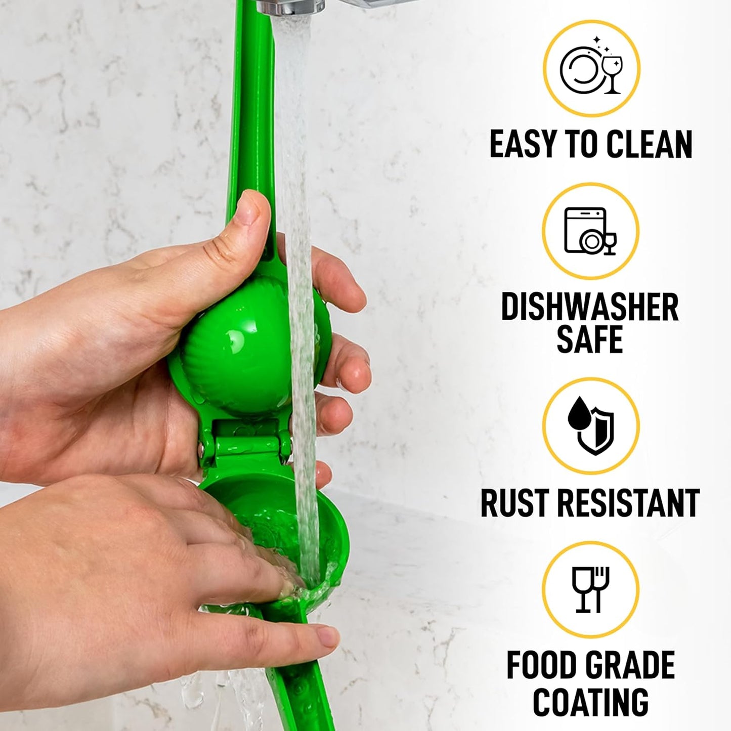 Zulay Metal Lime Squeezer - Heavy-Duty Citrus Juicer for Maximum Juice Extraction - Ergonomic Green Manual Press