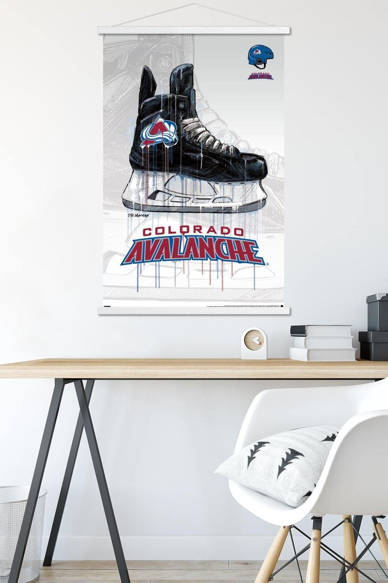 Trends International NHL Colorado Avalanche - Drip Skate 21 Wall Poster, 22.375" x 34", Premium Print and White Hanger Bundle