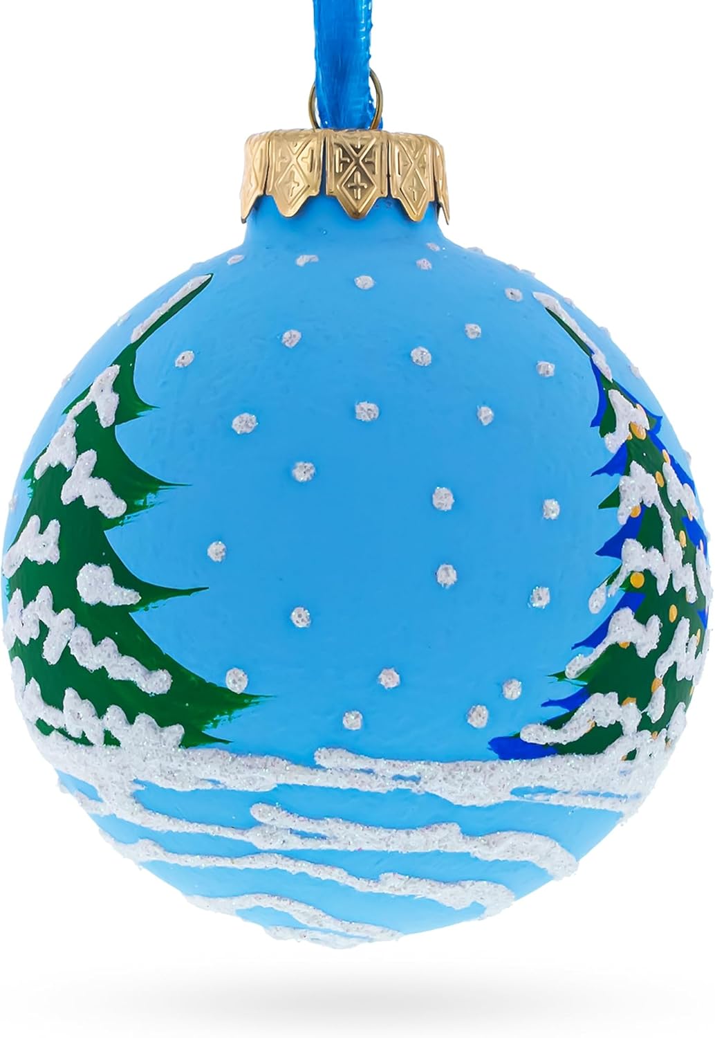 3.25-Inch Christmas Ornament - Girl with Candy & Squirrel Glass Decoration