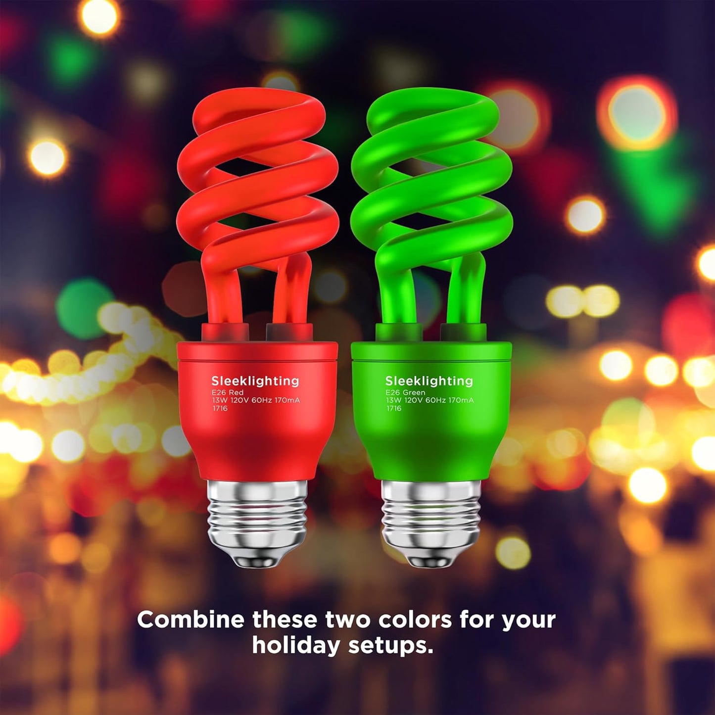 13W Orange Spiral CFL Light Bulb - UL Approved, E26 Medium Base, Pack of 4