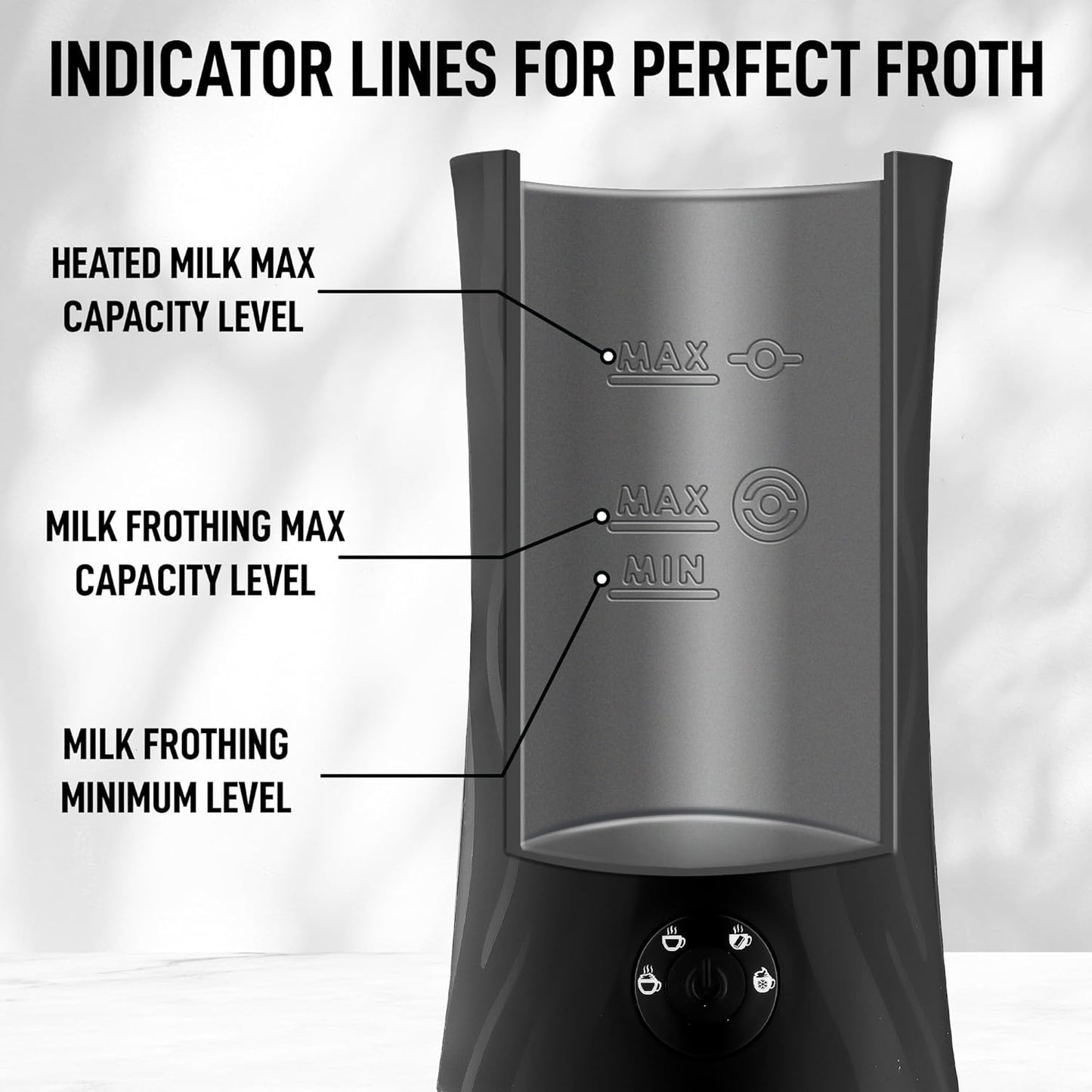 Zulay 4-in-1 Milk Frother & Steamer - Automatic Hot/Cold Foam Maker with Auto Shut Off - Black