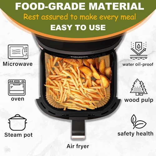 Air Fryer Liners Disposable 4QT/5QT for Chefman Air Fryer, 7.5 Inch 150Pcs Parchment Paper Liners for Chefman 4QT Compact Airfryer & TurboX 4-in-1 Air Fryer 5-Quart